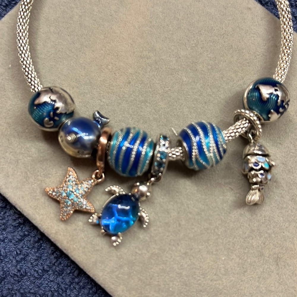 Pandora bracelet with charms